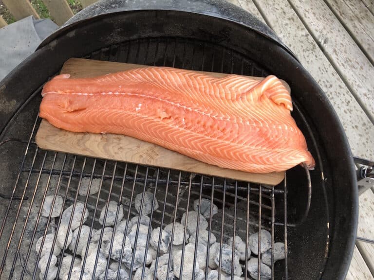 Cedar Planked Salmon on er Charcoal Kettle Grill Grill Nation