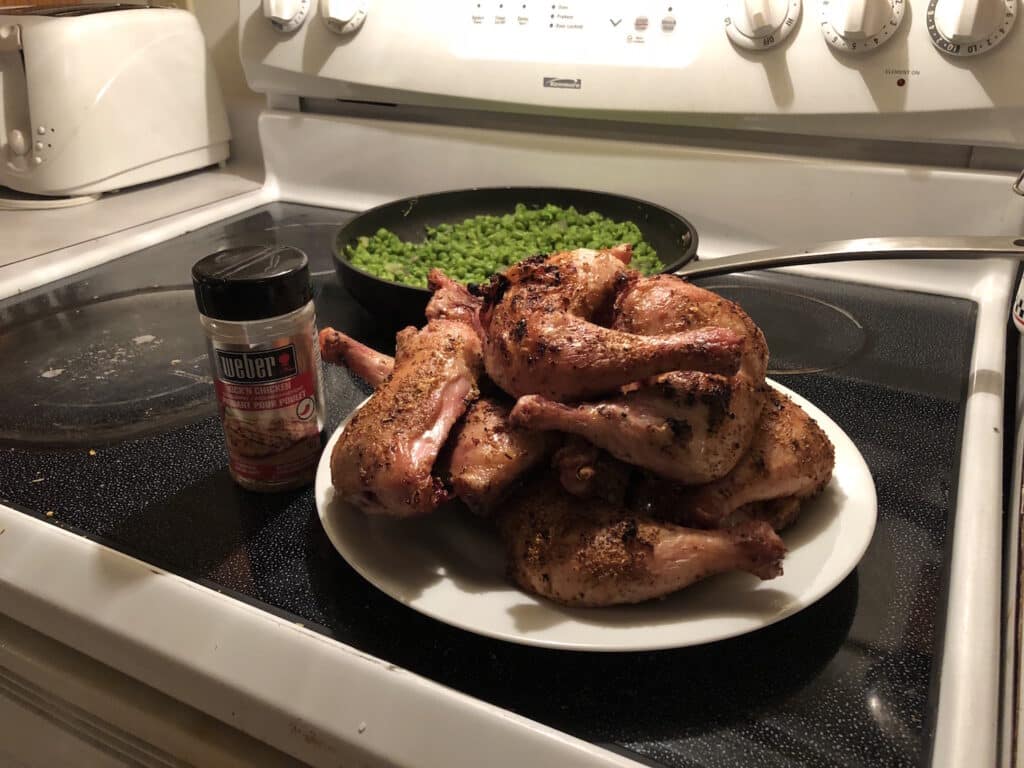 chicken dinner is served