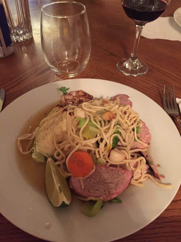 Pork Tenderloin with Pho Broth and Grilled Cabbage