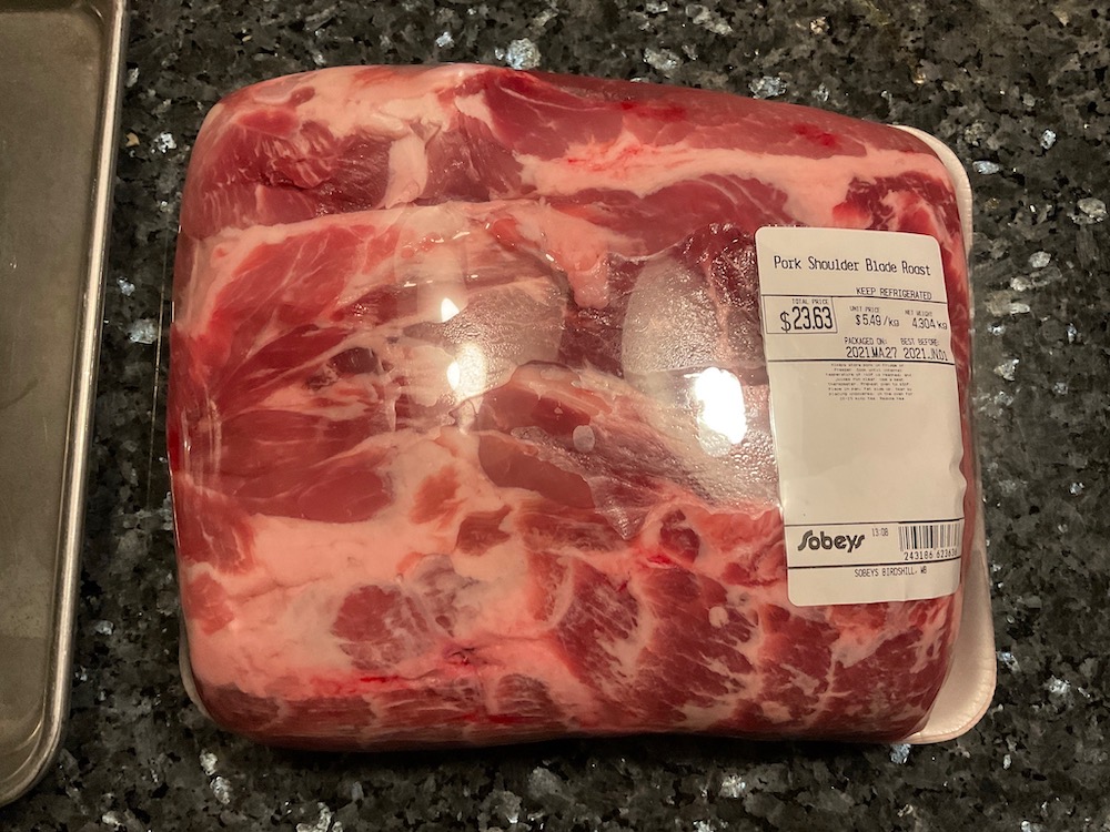 9 1/2 lb. Pork Shoulder Fresh from the Grocery Store