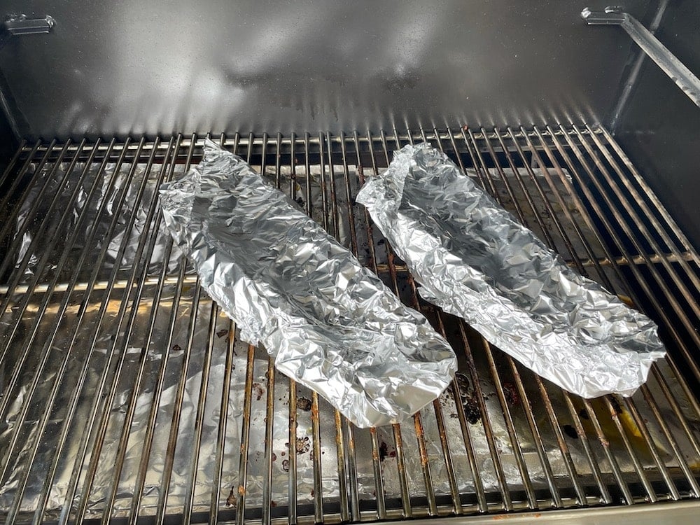 Back Ribs Wrapped in Foil with Glaze