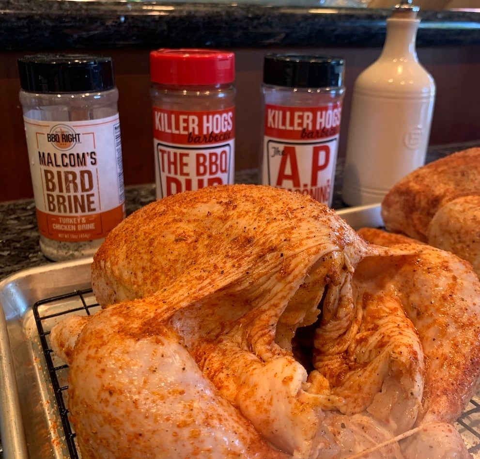 Chicken with Malcolm's Bird Brine and essential seasonings