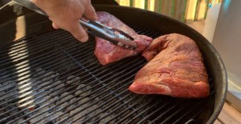 Steaks on the grill - indirect heat