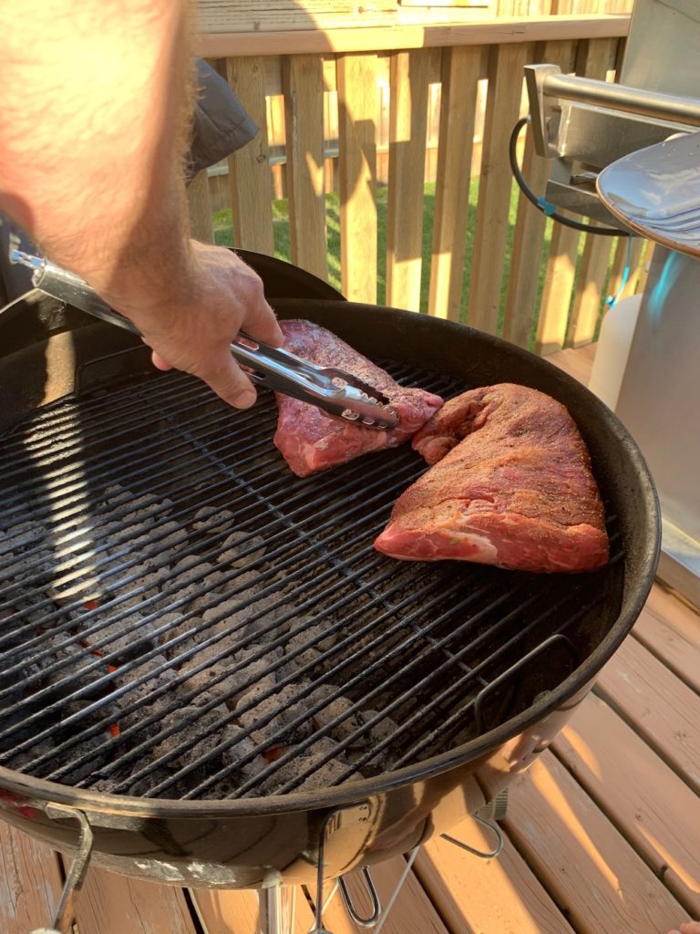 Steaks on the grill - indirect heat