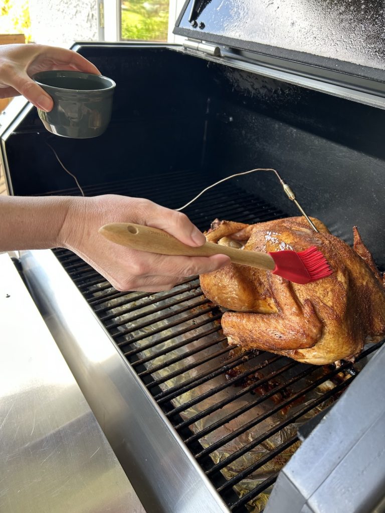 Basting the Turkey with Melted Butter